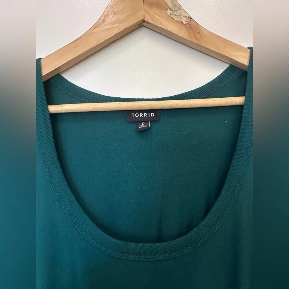 Torrid 0x sleeveless botanical garden Emerald Green Midi Dress cotton! Pockets! - Picture 5 of 8